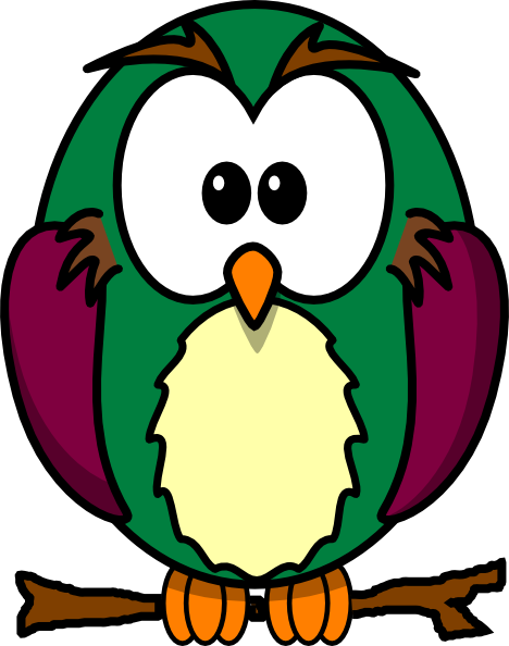 Skinny Owl On Branch Clip Art At Clker - Gambar Clip Art Cartun (468x594)
