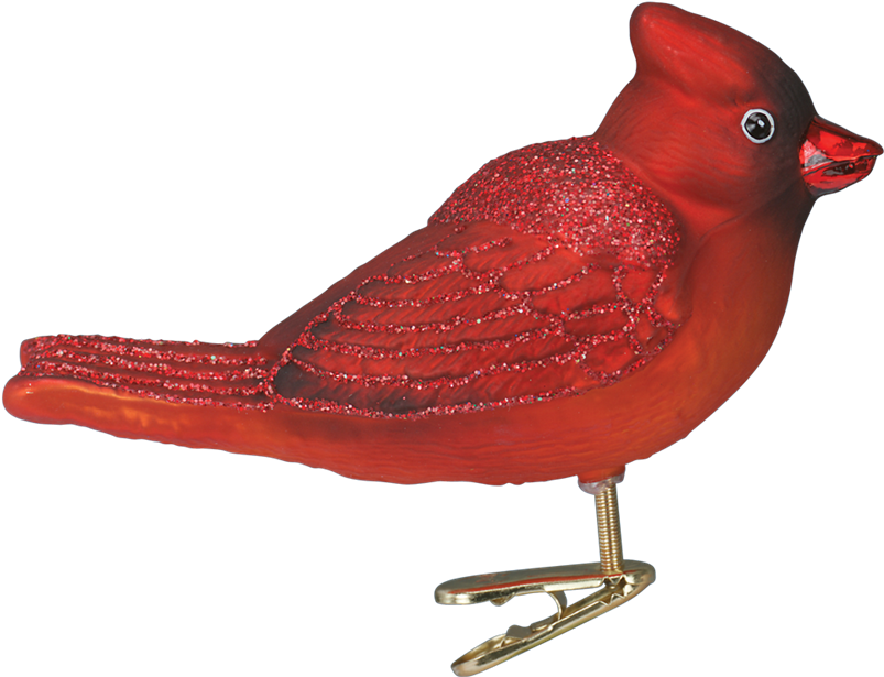 Red Winter Cardinal Ornament Clip - Northern Cardinal (1000x1000)