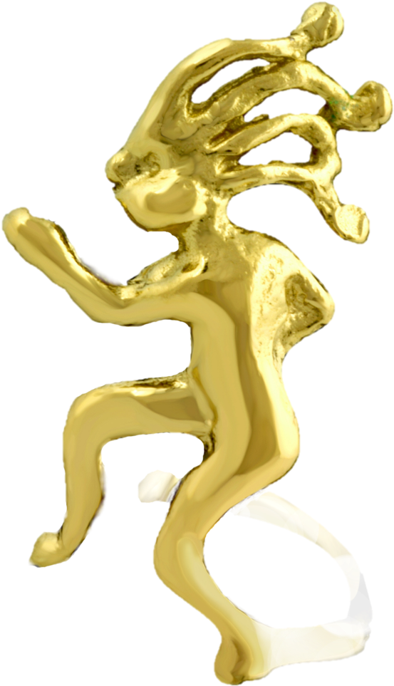 Jogging Kokopelli Gold On Silver Ear Charm's Unisex - Jogging Kokopelli Gold On Silver Ear Charm's Unisex (582x1024)