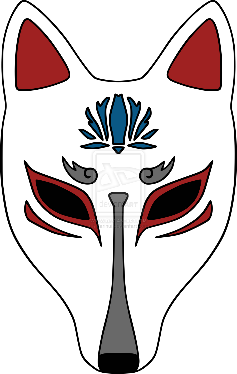 Kitsune Mask By Karinui On Deviantart - Kitsune Logo (900x1418)