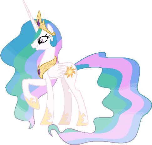 Pixel Celestia By Phantombadger - My Little Pony Alicorn Celestia (700x500)