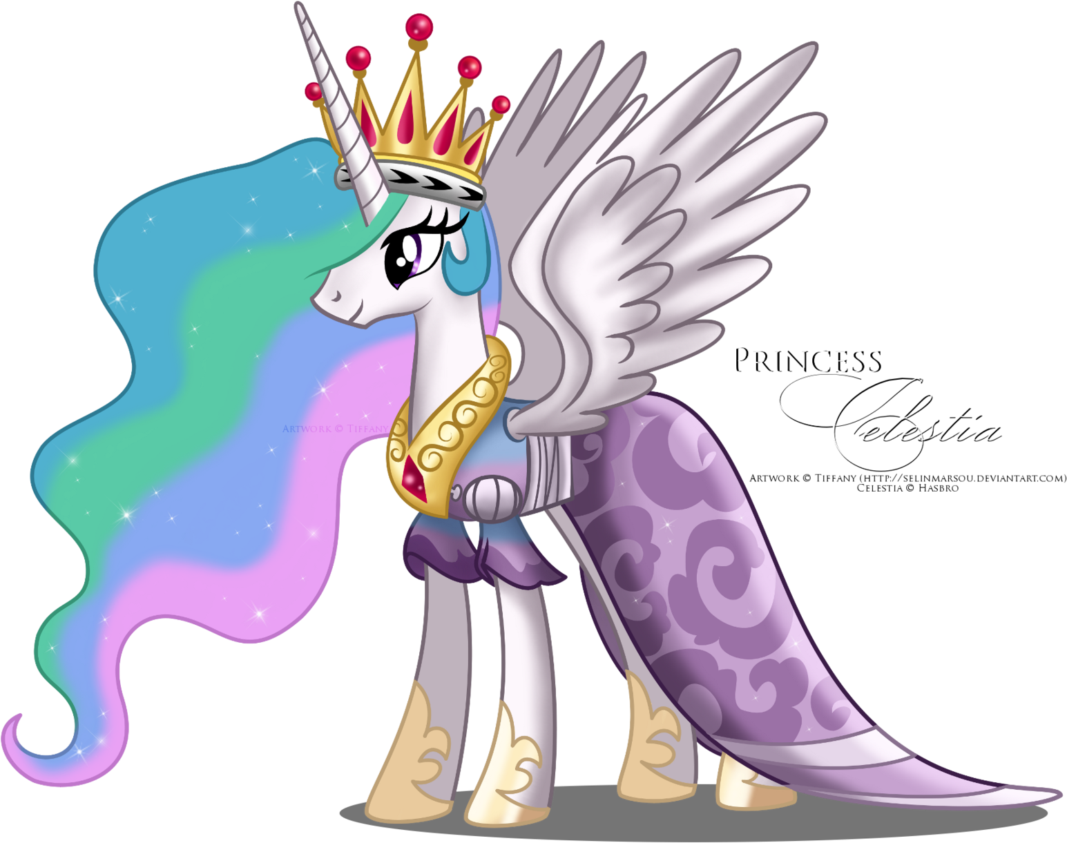 Selinmarsou, Big Crown Thingy, Clothes, Coronation - My Little Pony Celestia Dress (1600x1238)