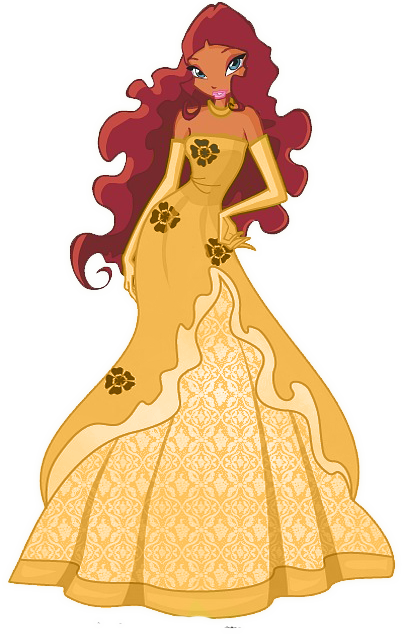 Aisha Gold Outfit- Request By Alexaspears1333 - Aisha Winx Ball Gown (405x640)