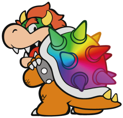 Bowser, Celebrating Lgbt Pride - Paper Mario Color Splash Bowser (500x403)