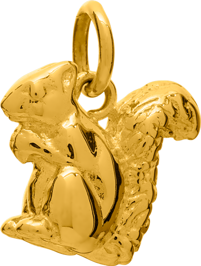 Gold Plated Squirrel Charmgold Plated Sterling Silver - Selection Of Animal Single Sterling Silver Charms. (400x528)