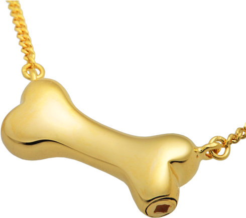Wholesale Pet Cremation Jewelry Gold Dog Bone Urn Opening - Gold Dog Bone Necklace (500x500)