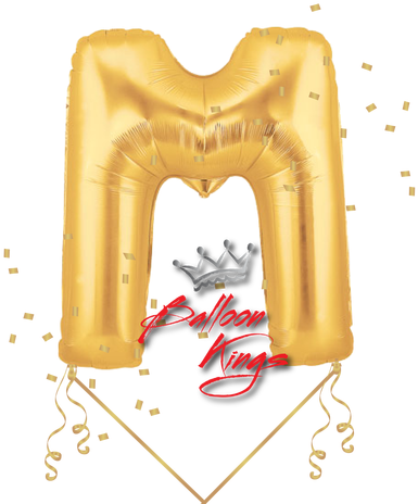 Gold Letter M - 14'' Gold Megaloon Letter M Foil Balloon, Air-fill (500x500)