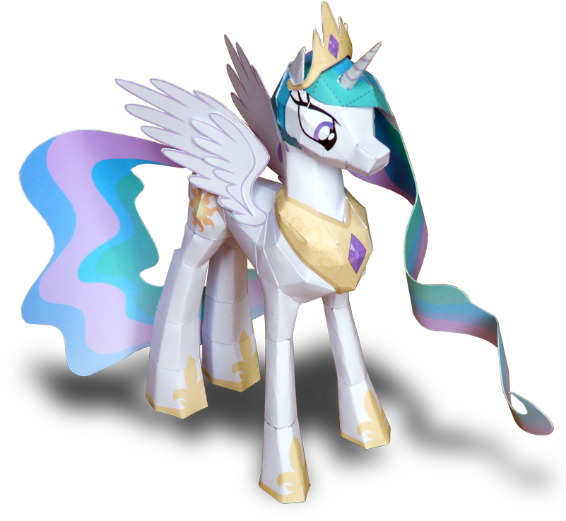 Princess Celestia Papercraft By Muffinshire - Papercraft My Little Pony Princesa Celestia (800x800)