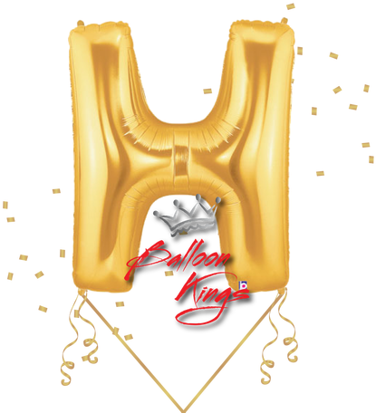 Gold Letter H - 14" Valved Air-filled Shape H Gold Balloon - Mylar (500x500)