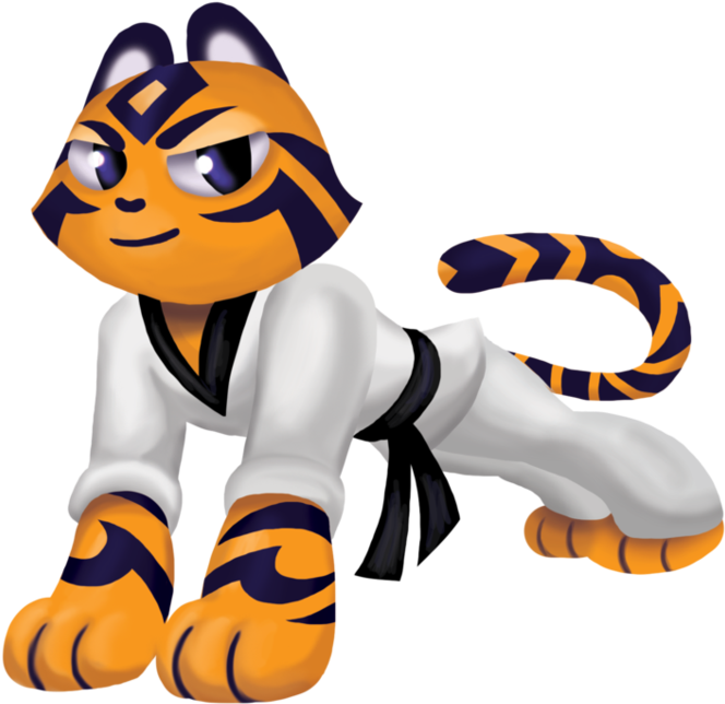 Push-up Tiger By Snowboardleopard - Cartoon (965x827)