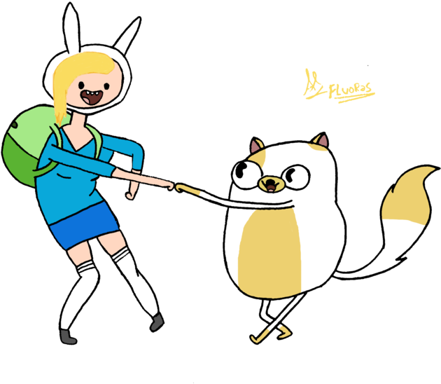 Adventure Time Whit Fionna And Cake By Fluoras - Fionna And Cake (900x637)