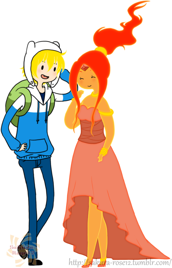 Teenage Crush By Sakura-rose12 - Финн И Принцесса Пламя (600x926)