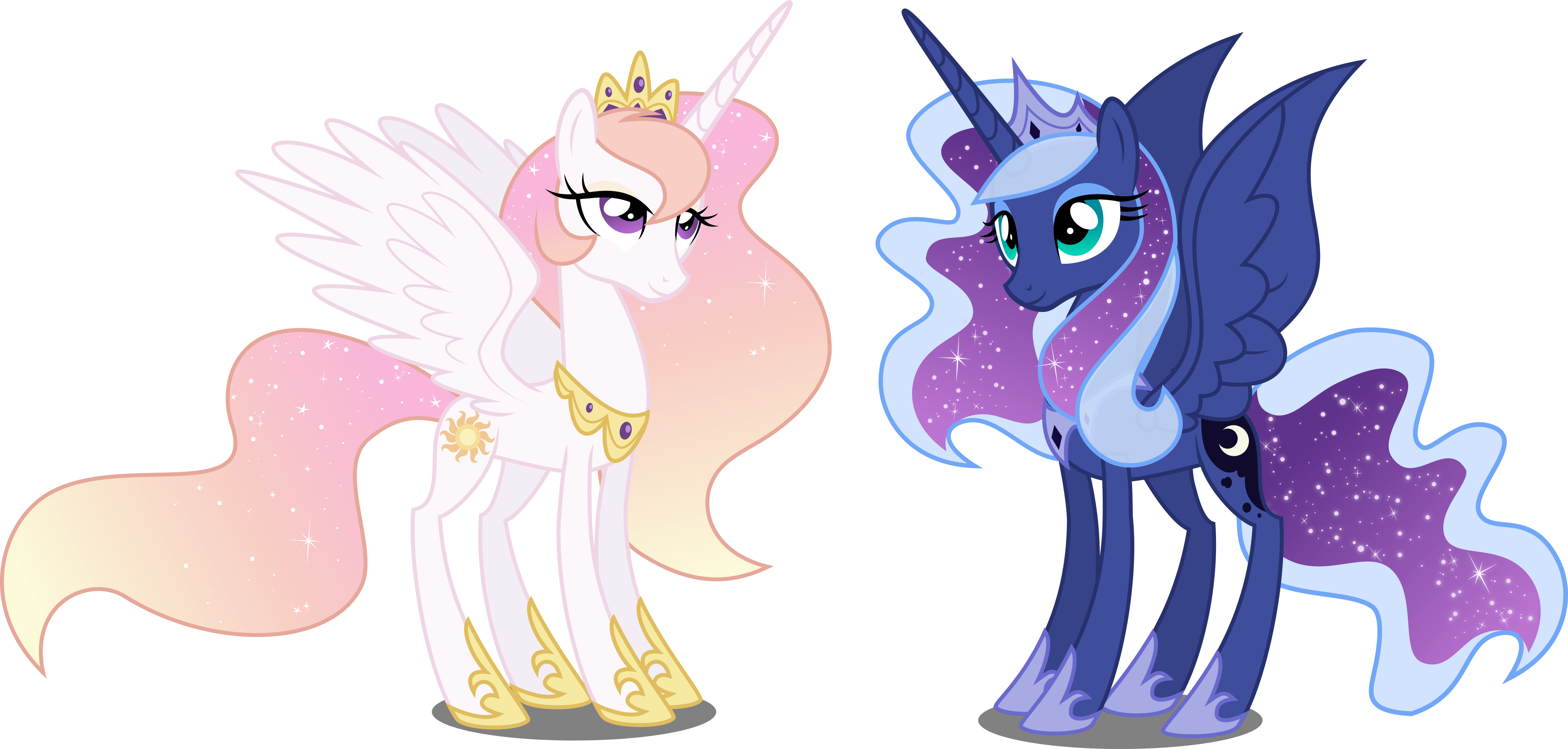 Au Princess Celestia And Princess Luna By Xebck On - Princess Celestia And Luna (4187x2000)