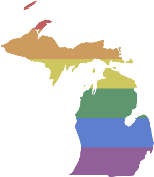 Lgbt Michigan - State Of Michigan Vector (600x600)