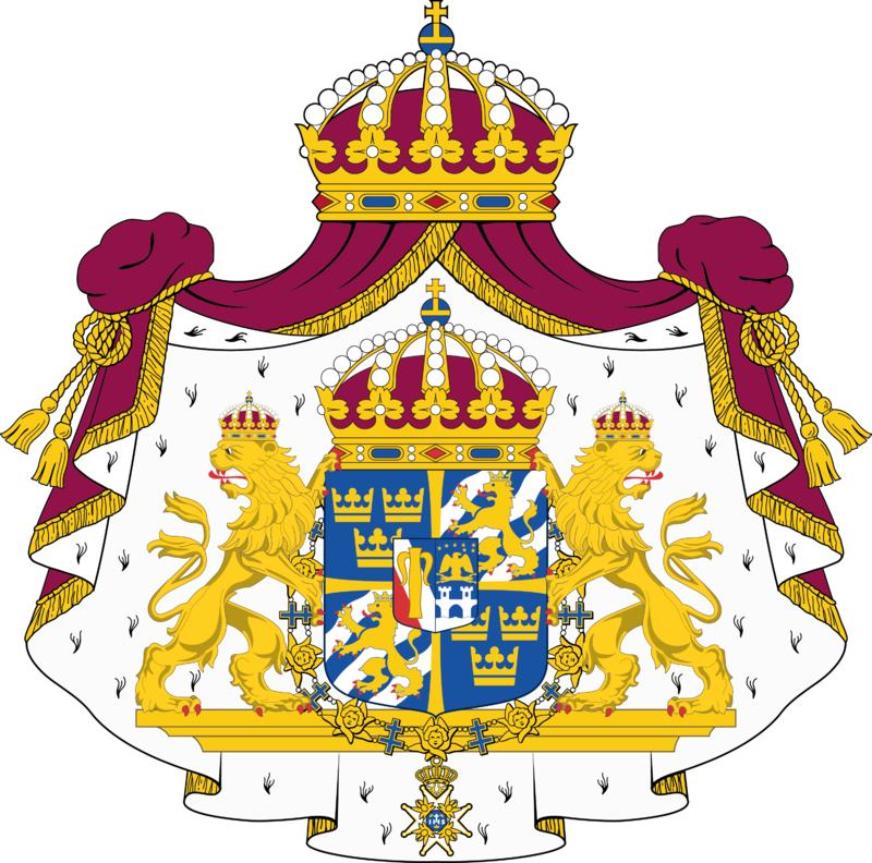 Stora Riksvapnet - Riksarkivet Sverige - Three Crowns - Swedish Coat Of Arms (800x792)
