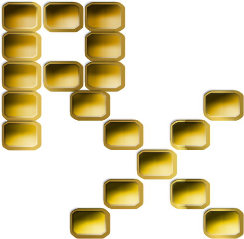 Rx Symbol Gold Dots Clip Art - Gold (512x512)