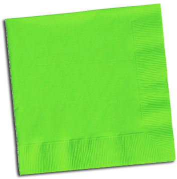 Paper Napkins, Party Supplies, Tableware, Lime Green - Napkin (398x385)