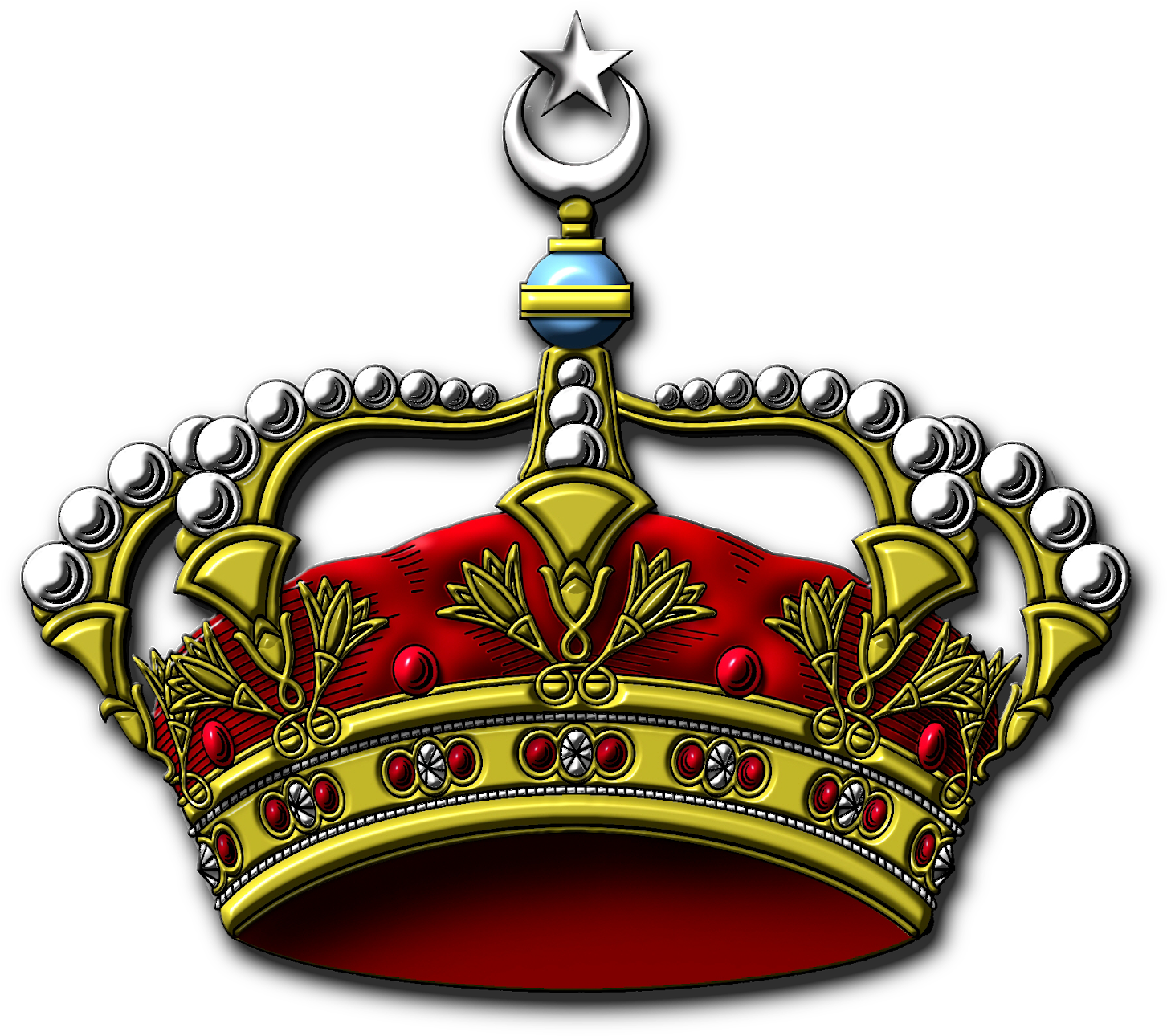 Heraldic Rendering Of The Royal Crown Of Egypt - Sultan Crown (1600x1321)