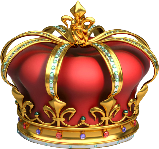 Red Crown Png With Diamonds Resolution - Red And Gold Crown (594x545)