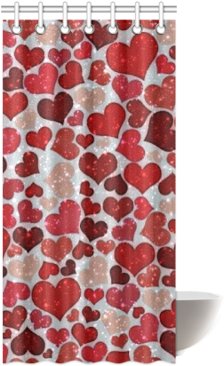 Sparkling Hearts, Red Shower Curtain - Skin Stickers Pour Lg G4 Stylus (sticker : Multiples (500x500)