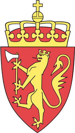 The Coat Of Arms Of Norway, With The Royal Crown Displayed - Norway Coat Of Arms (300x535)
