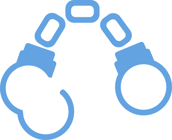 Handcuffs Light Blue Cartoon Clip Art At Clker - Handcuffs Cartoon (600x488)