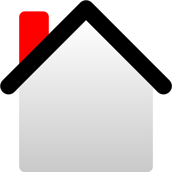 Clip Art 2d Gray House With Black Roof And Red Chimney - House Clip Art (600x585)