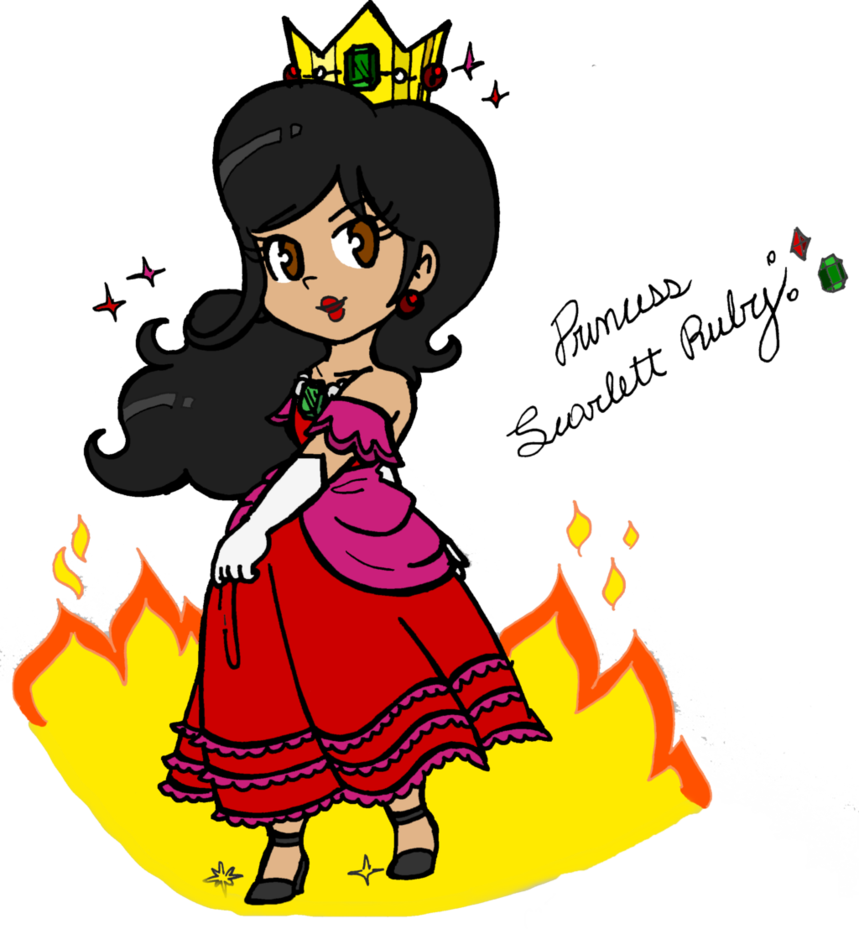 Princess Scarlett Ruby By Thepinkmarioprincess By Firemaster92 - Princess Rosalina Sister Oc (859x929)