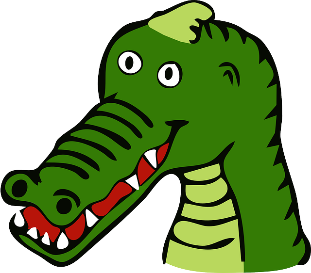 Crocodile Clipart Carnivore Pencil And In Color Crocodile - Custom Cartoon Alligator Mugs (640x563)