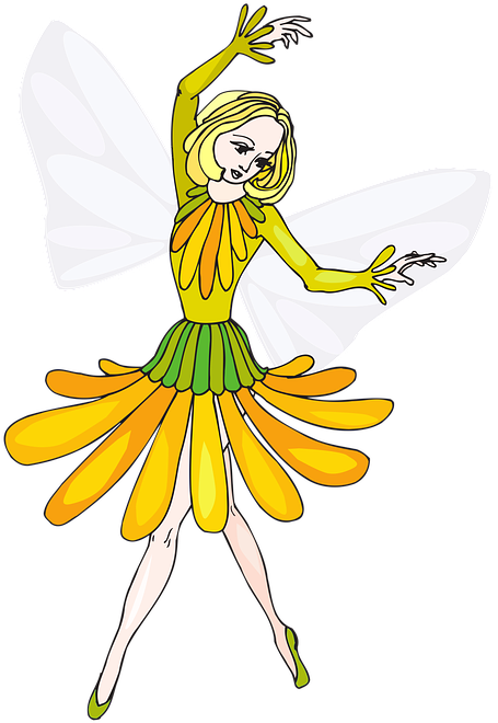Fairy, Flower, Girl, Wings, Fantasy, Cute, Kids - Fairy Clipart (614x720)