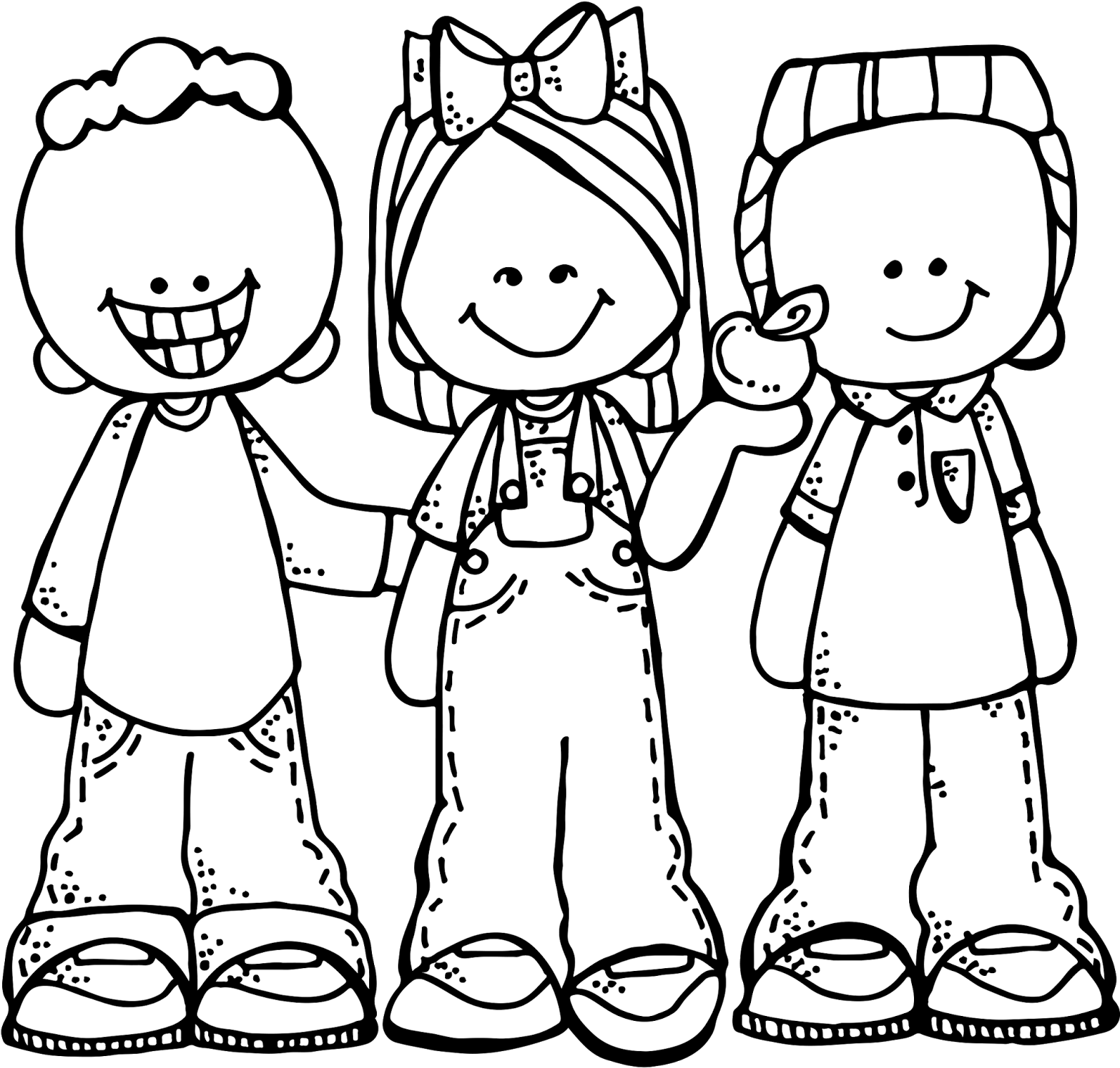 Pinterest From Group Of Students Clipart - Melonheadz Black And White Clipart School (1600x1523)