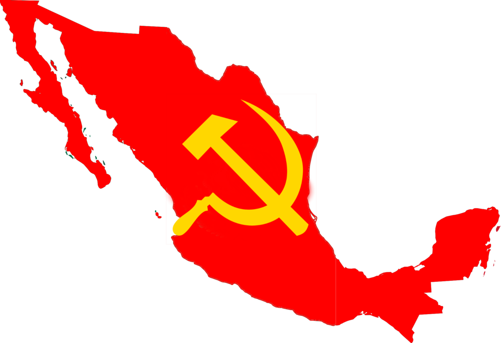 Flag Map Of The Mexican Soviet Socialist Republic By - Mexico Map Vector (1024x700)