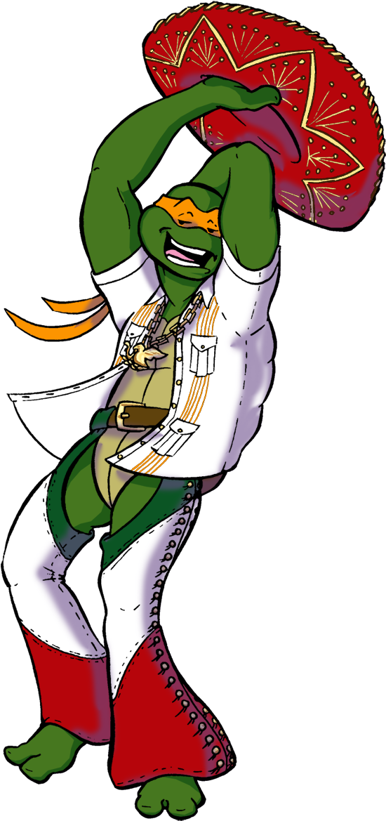 Mmr Mexican Michaelangelo Tmnt By Kya-kyabetsu - Mexican Tmnt (690x1200)