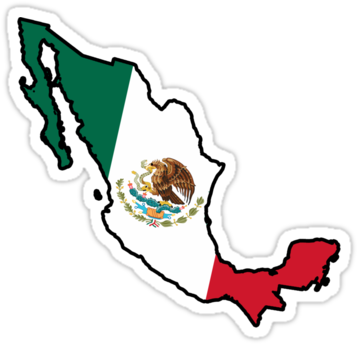 Mexico's Flag Is Made Up Three Vertical Stripes - Mexico Country And Flag (375x360)
