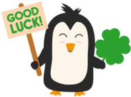 Good Luck Penguin - Irish Penguin With Shamrock Cjib4 Beach Towel (674x518)