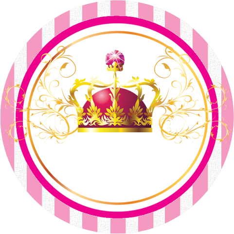 Tag Coroa Dourada - Rotulo Redondo Coroa Rosa (481x481)