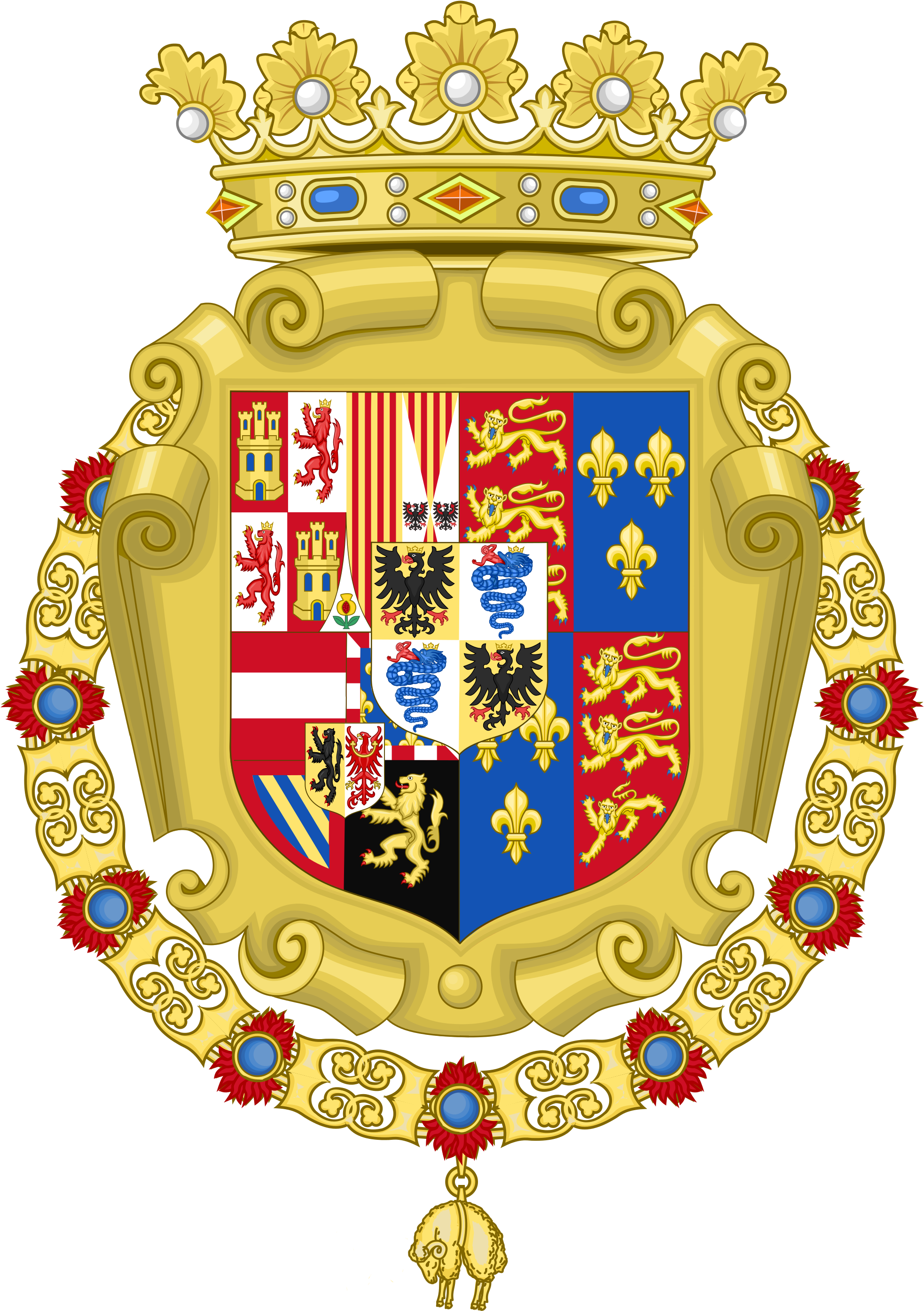 Philip Ii Of Spain Coat Of Arms (2000x2854)