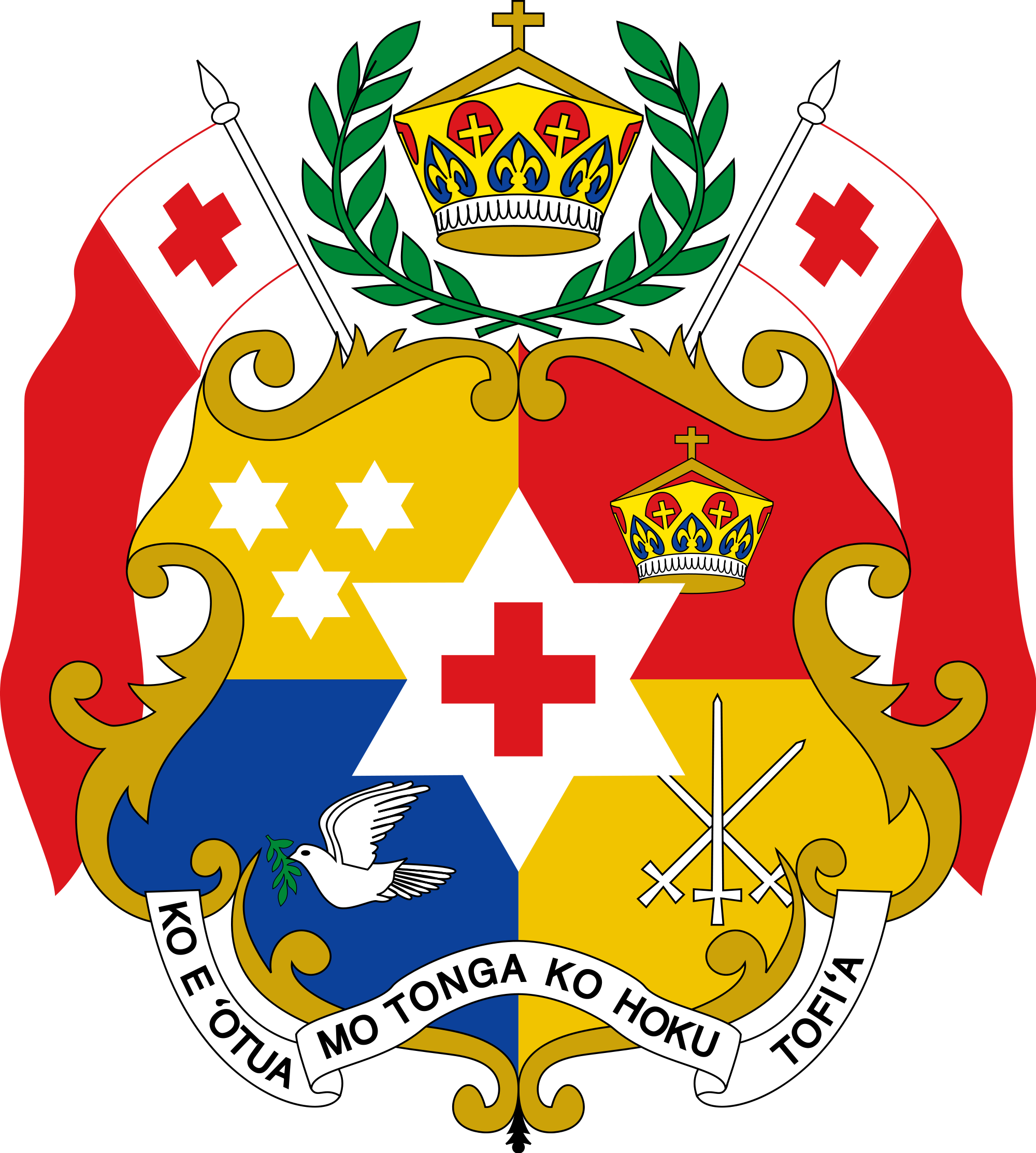 Tongan Seal Drawing - Tongan Coat Of Arms (2000x2225)