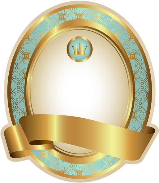 Синий Роскошный Шаблон Этикетки Клипарт Изображения - Gold Label Templates (523x600)