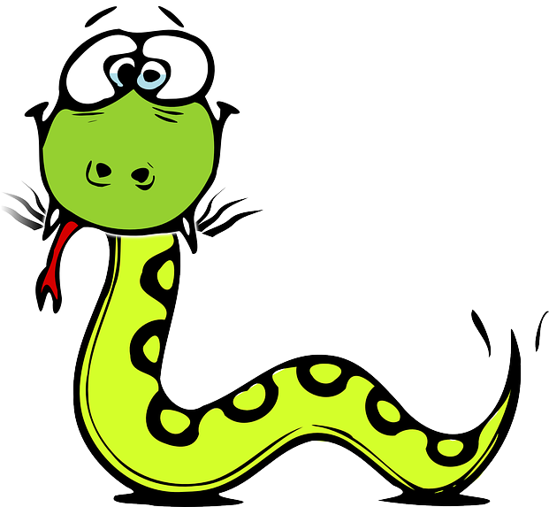 Garter Snake Clipart Easy Cartoon - Snake Cartoon Png (640x572)