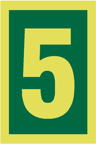 Imo Number 5 Sign Photoluminescent - Imo Number (600x600)