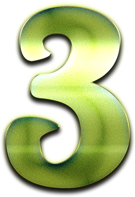3 Number Green Design Png - Design (556x724)