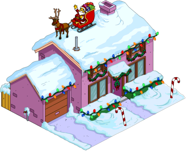 Christmas Purple House - The Simpsons: Tapped Out (620x502)