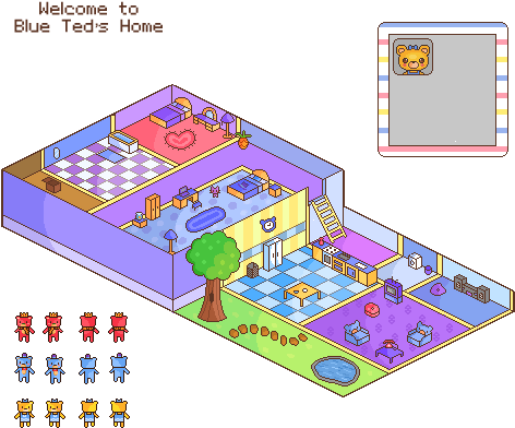 Blueted's Pixel House Wip By Steffne - Kawaii Houses Pixel (510x424)
