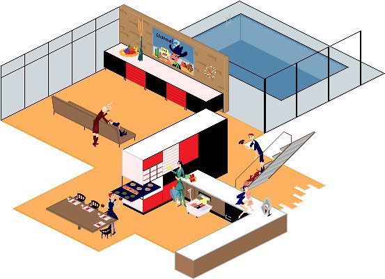 House Of The Future, 1956 Pixel By Imlostinthecheese - Floor Plan (614x430)