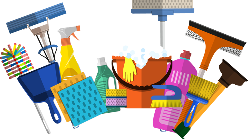 View Larger Image Hire A House Cleaner Miami - Cleaning Supplies Logo (800x450)