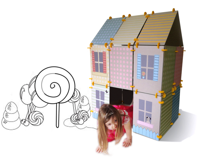 Play House Construction Kit For Kids - Cardboard Building Kit (700x560)