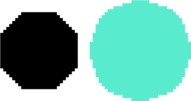 Octagon Vs - Circle - Pixel Art Circle Png (810x460)