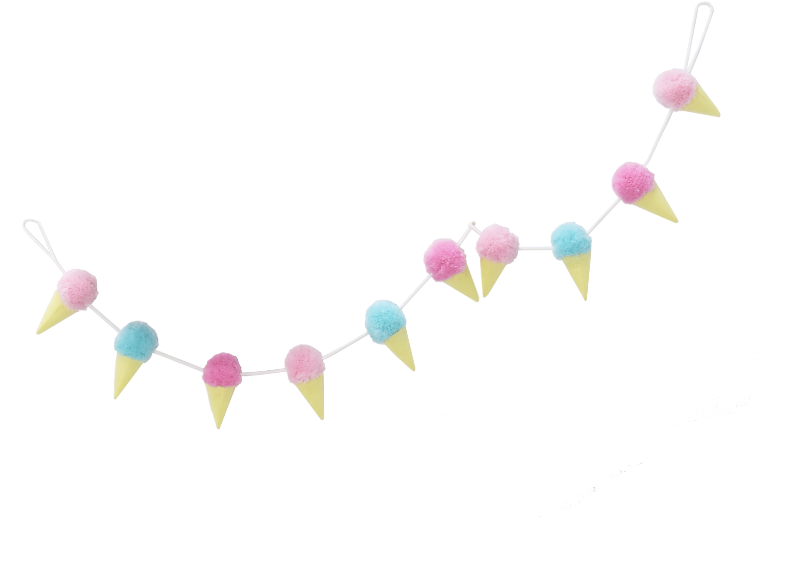 Ice Cream Pompom Garland - Baby Mobile (2608x2608)