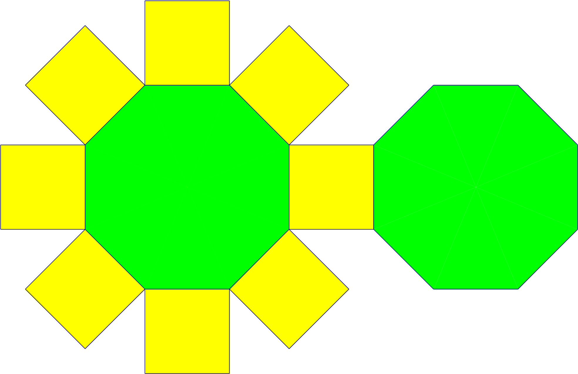 Open - Net Of Octagonal Prism (2000x1285)